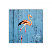 Розовое панно для стен Creative Wood ZOO ZOO - 4 Фламинго